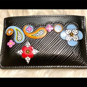 Louis Vuitton Monogram Flower Appliqué CC Holder